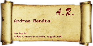 Andrae Renáta névjegykártya